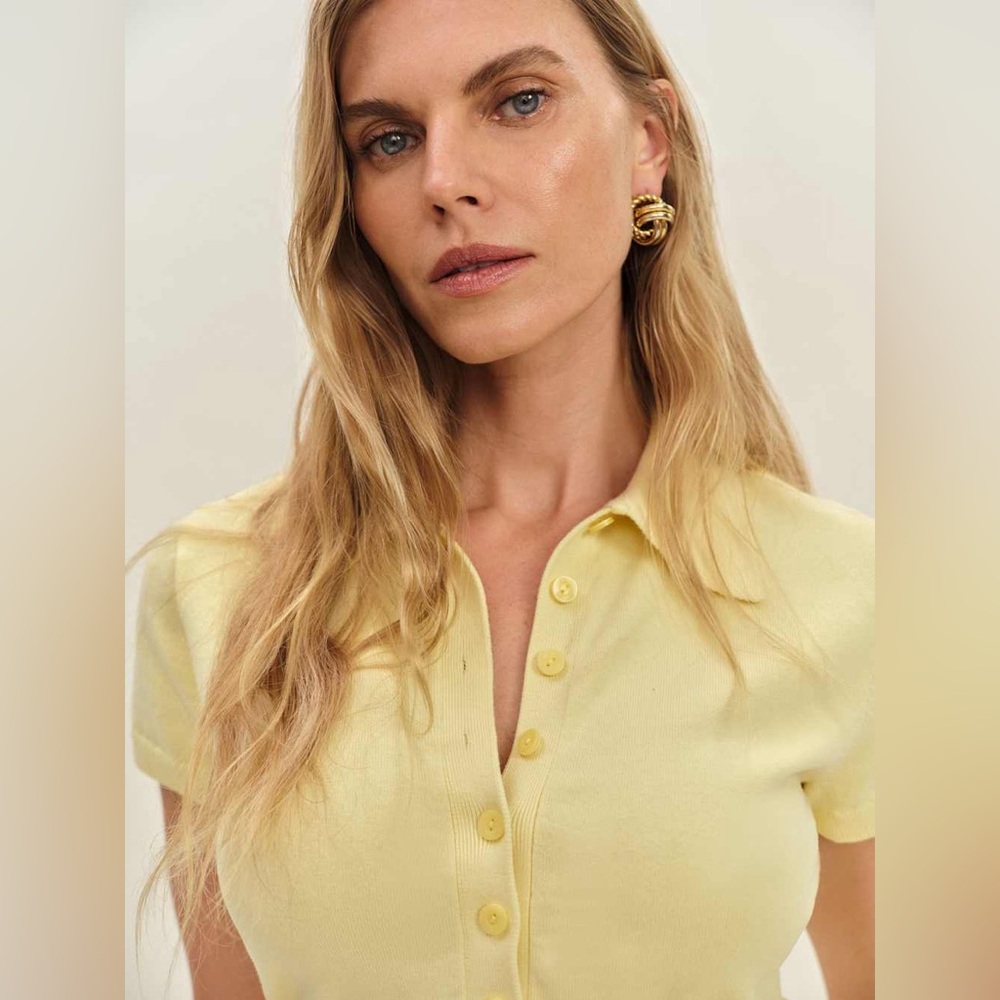 Reformation Yellow Collared Top - image 2